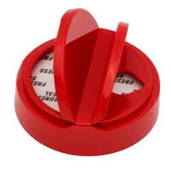 63/485 Red Tear Drop Dual Door Spice Cap with Heat Induction Liner for PET Jars
